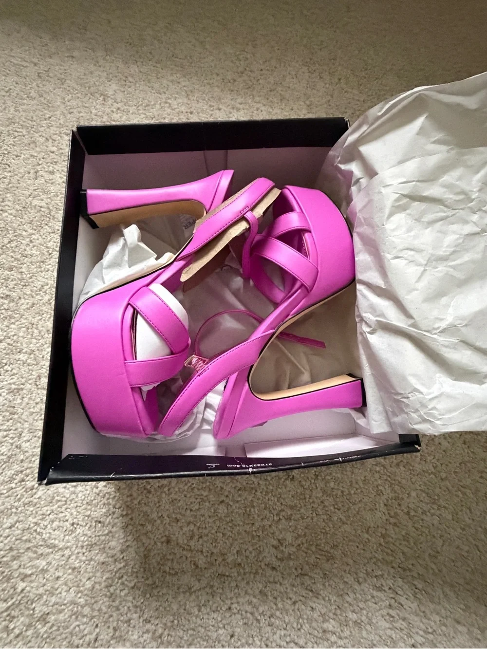 Nine West “Iriv” Pink Platform Leather Ankle-Strap Sandals